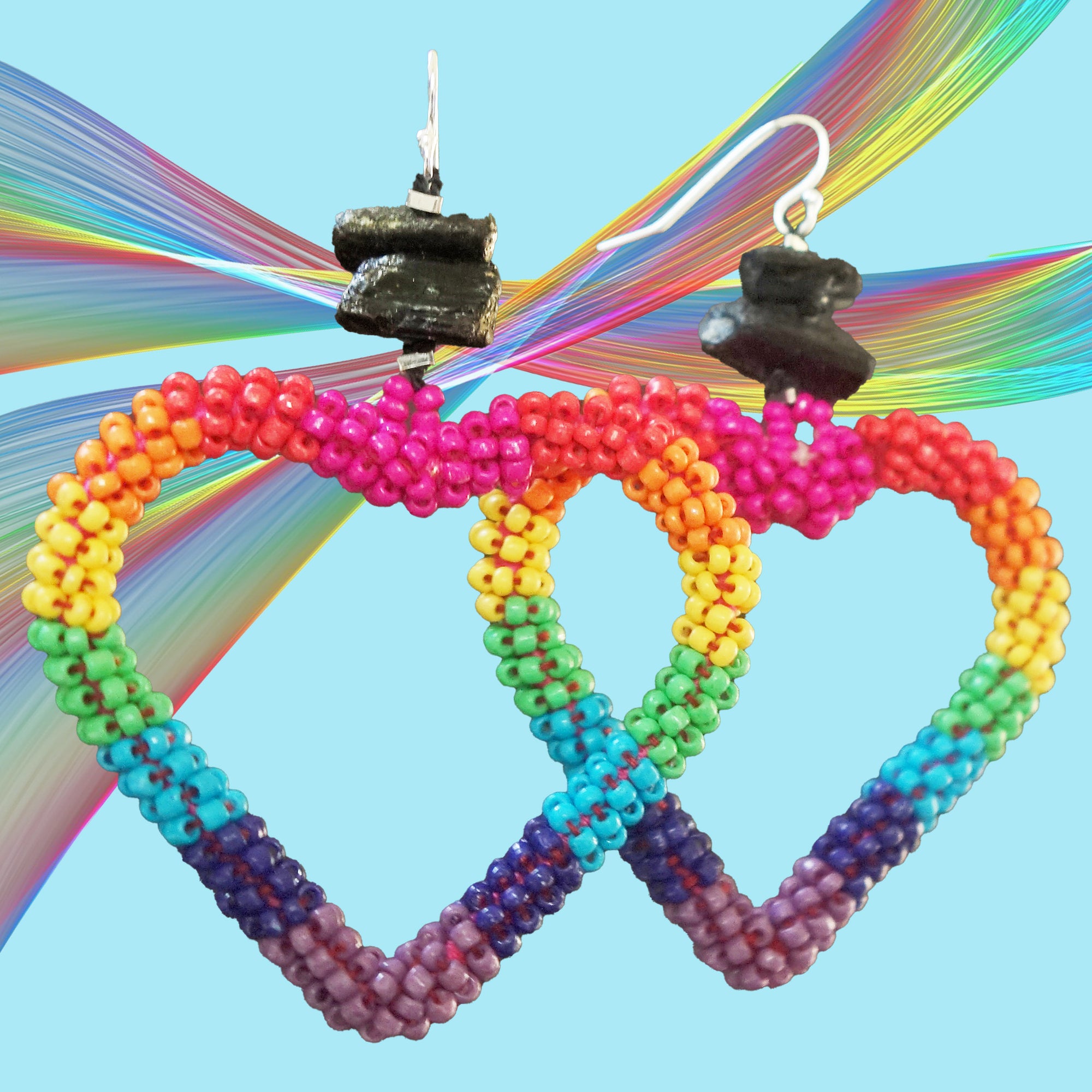 Miyuki Seed Bead Threader Earrings - Rainbow – Lucinda's