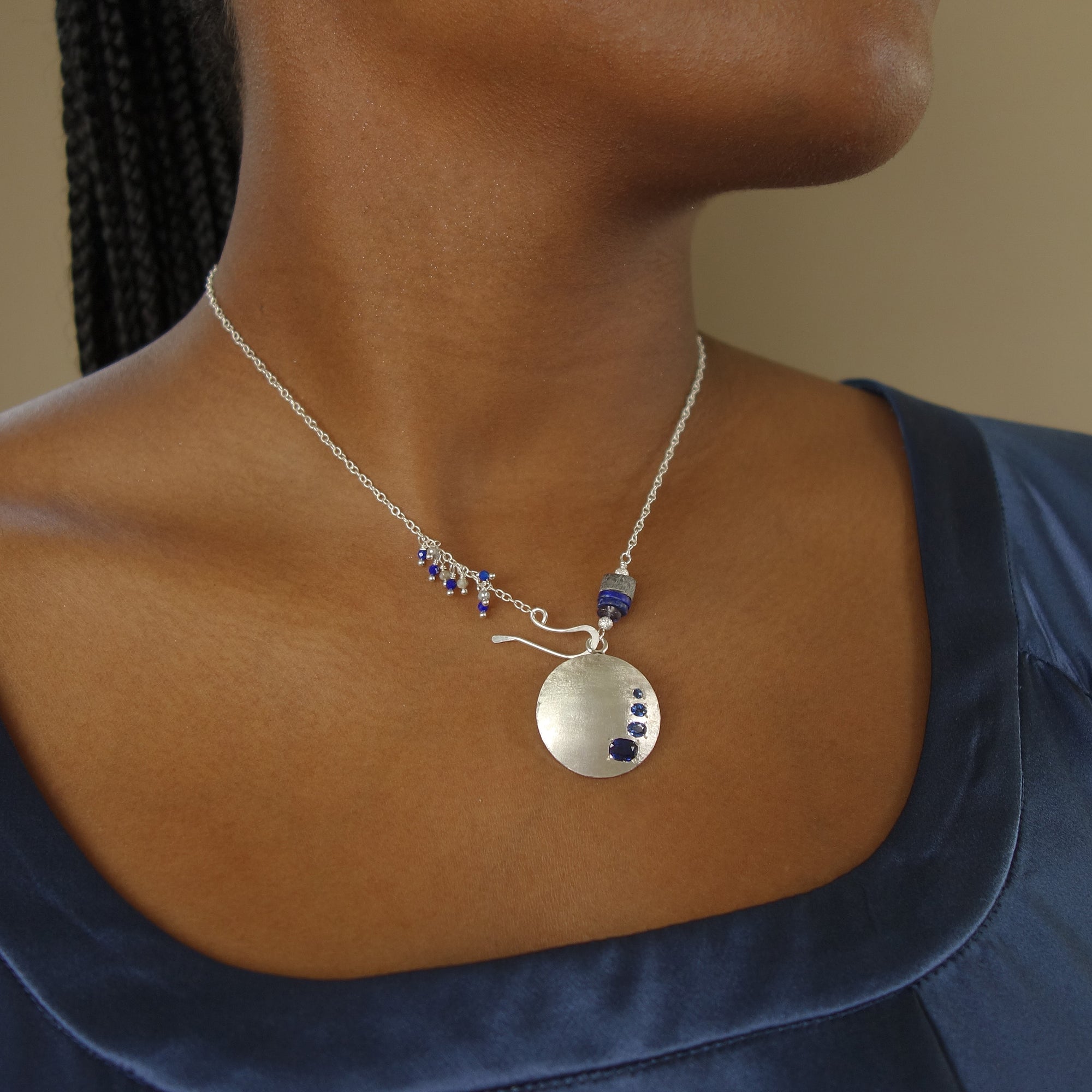 Timeless Sapphires in Silver necklace