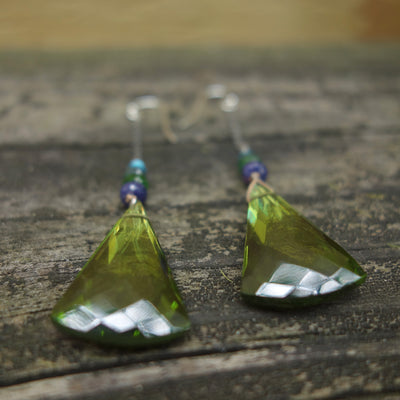 Seek Serenity: peridot, sapphire, and turquoise earring