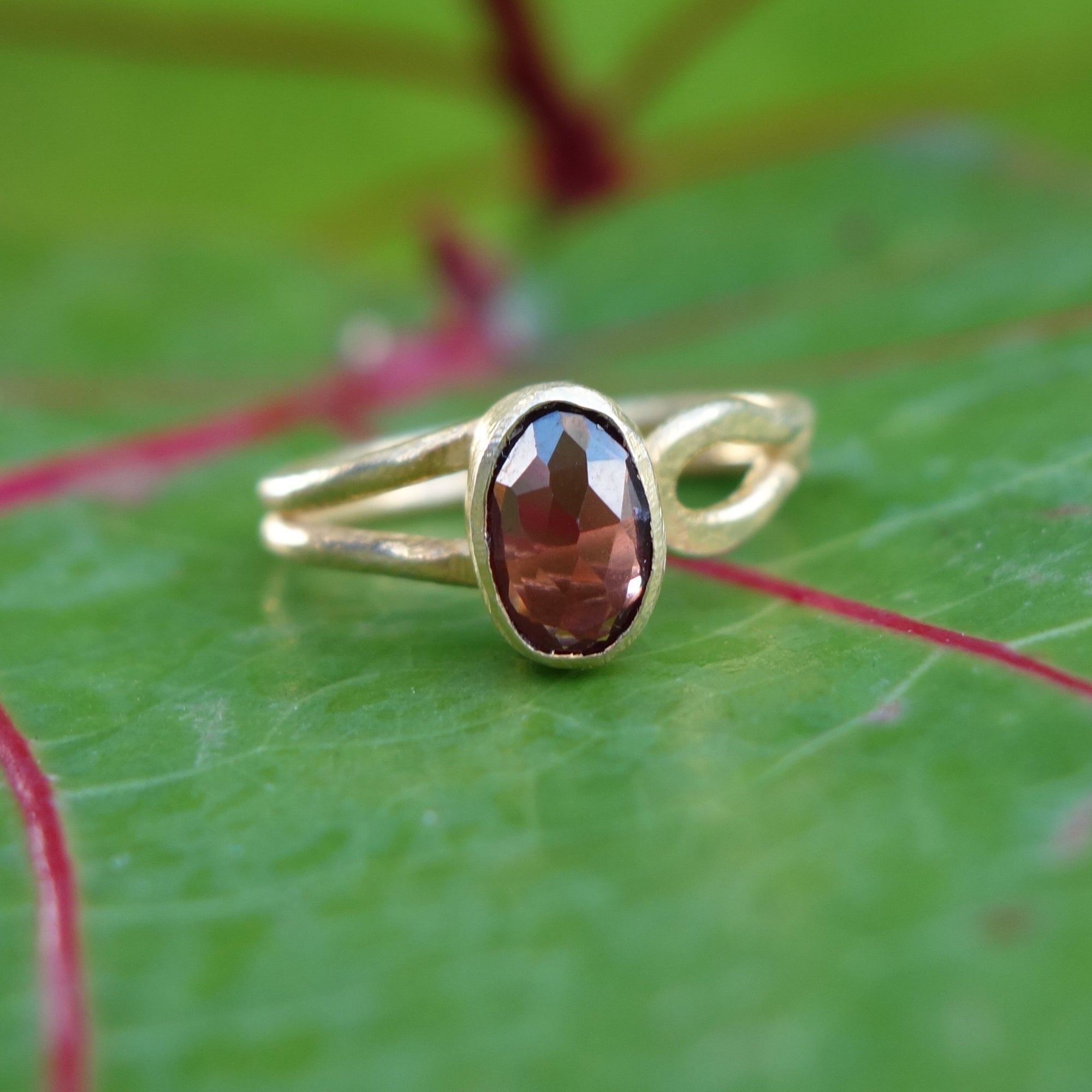 Faceted Garnet in Adjustable Ring