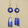 Ancient Whispers lapis, gold, and sapphire mosaic earring
