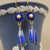 Ancient Whispers lapis, gold, and sapphire mosaic earring