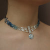 Aphrodite's Sea (pearl, aquamarine, and apatite) necklace