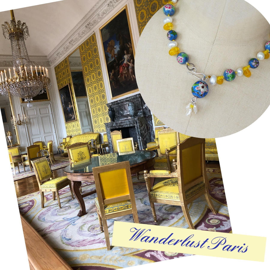 Pearl and Cloisonné Paris Necklace (Wanderlust Paris)