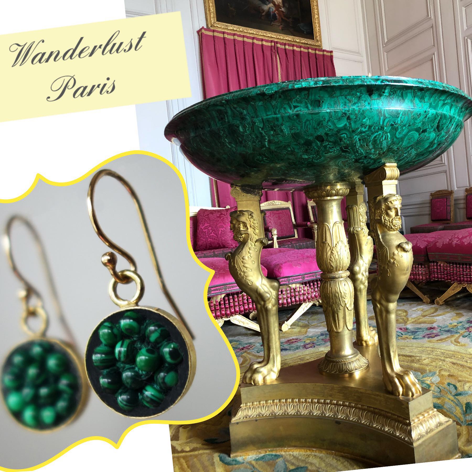 Moxie Malachite Mosaic Earrings (Wanderlust Paris)