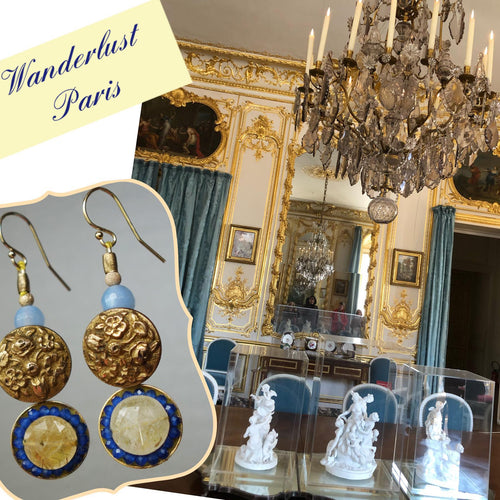 Ooo La La Vintage Gold Mosaic Earrings (Wanderlust Paris)