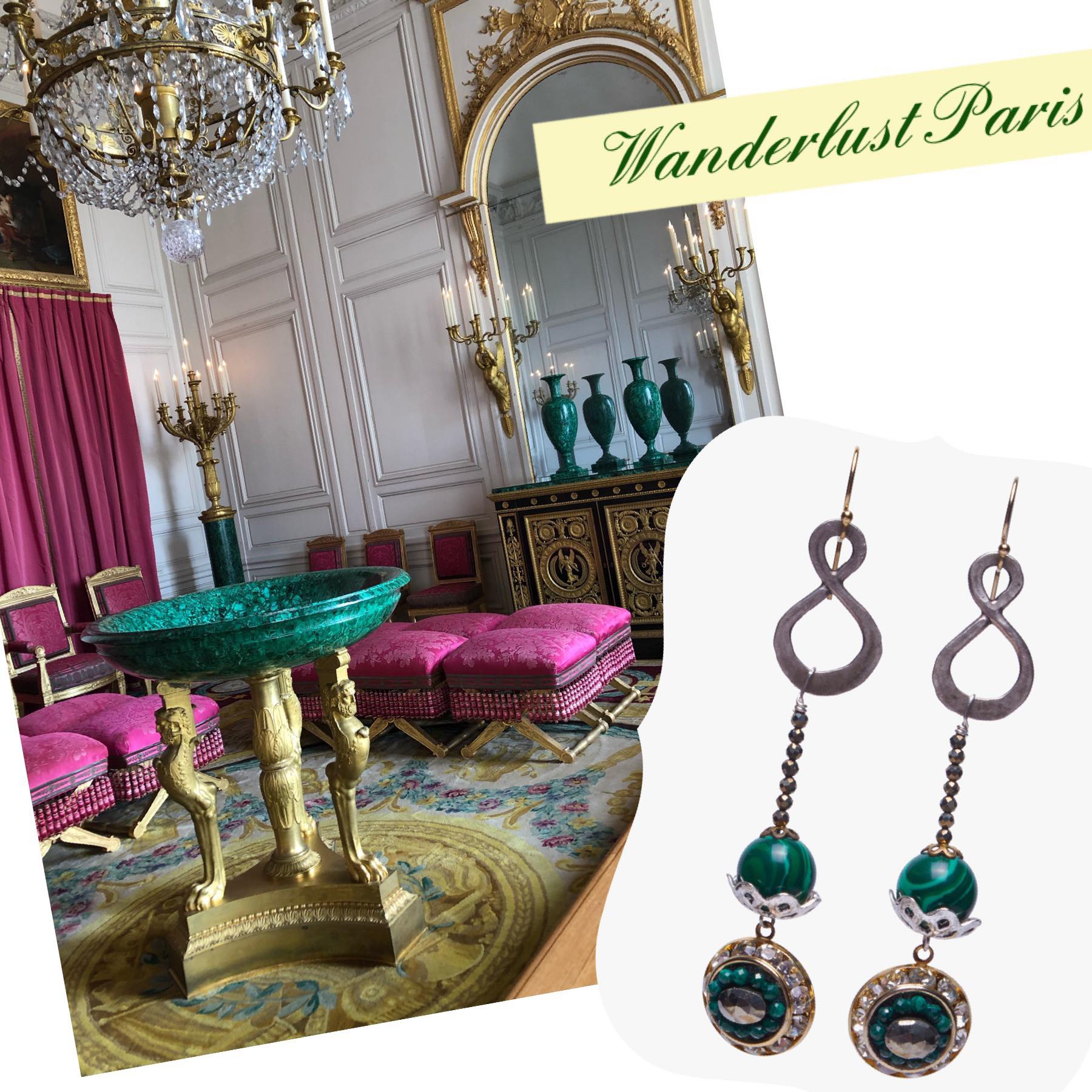 Malachite Mosaic Earring (Wanderlust Paris)