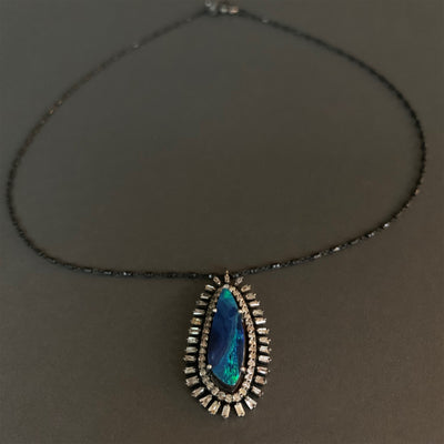 She's Bolder and Wiser Now (opal and diamonds necklace)