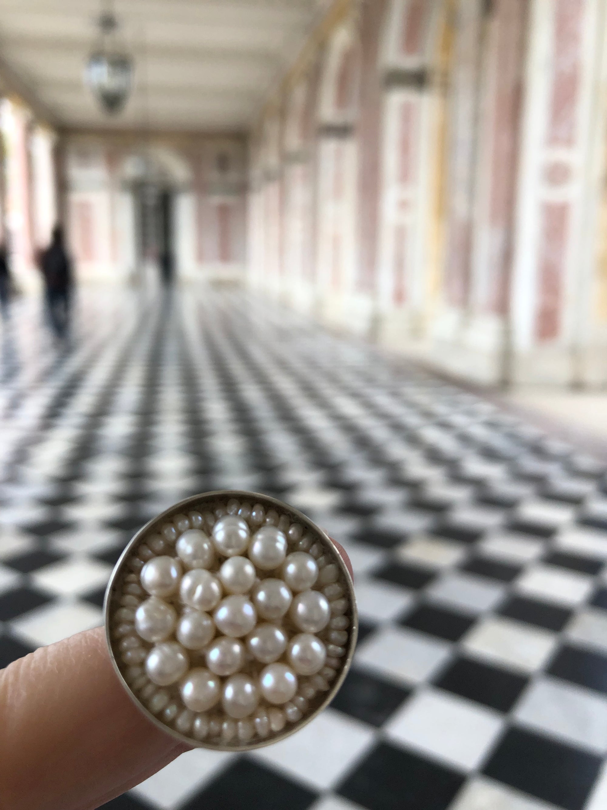 White Pearl Iconic Mosaic Ring (Wanderlust Paris)