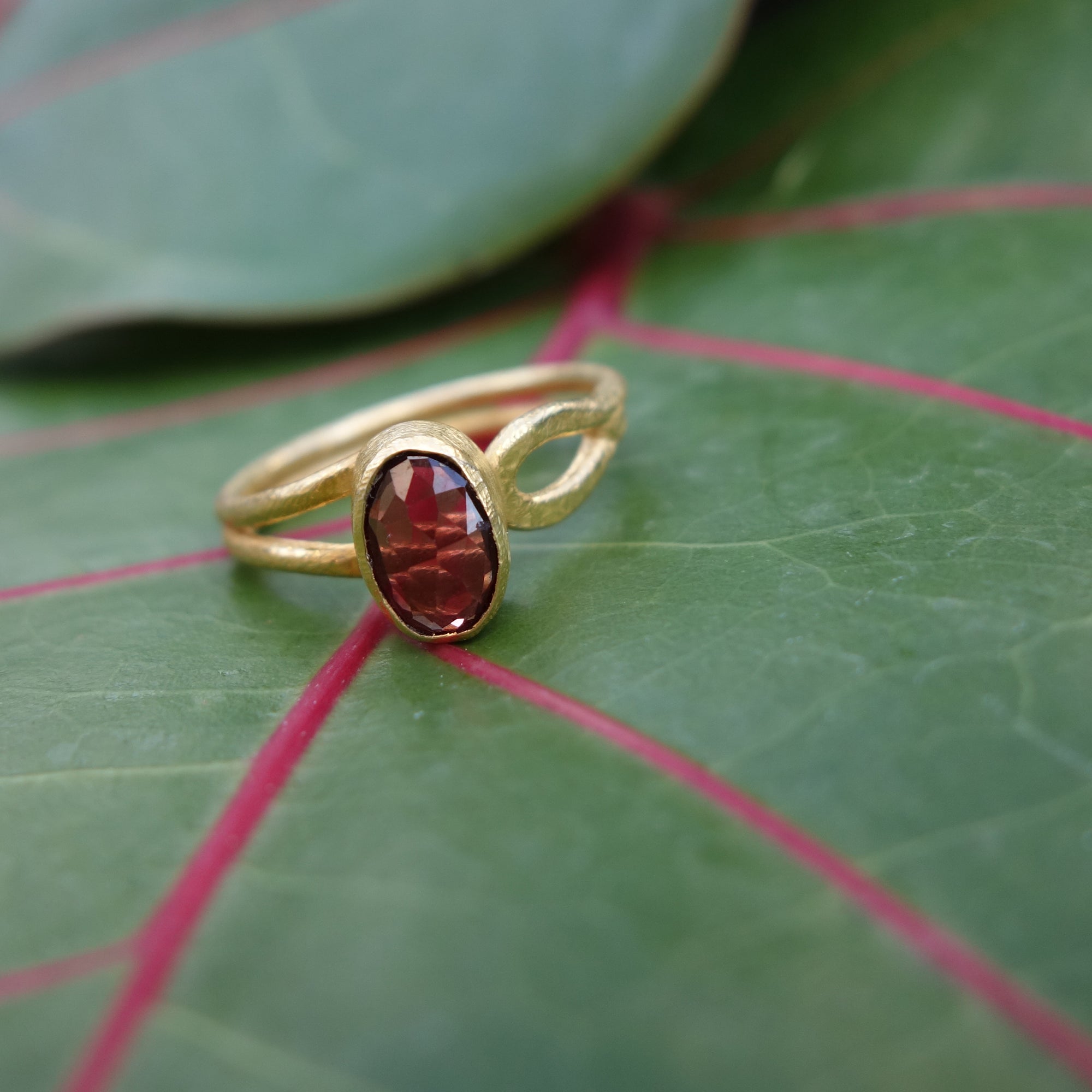 Faceted Garnet in Adjustable Ring