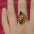 Tequila Sunrise ring: sapphire and andalusite