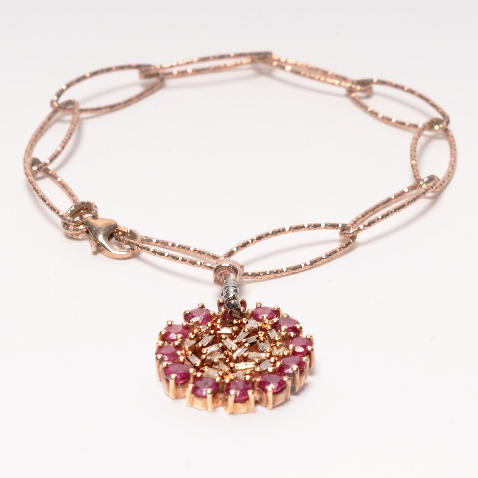 Rubies, Diamonds, and Rose Gold O My bracelet