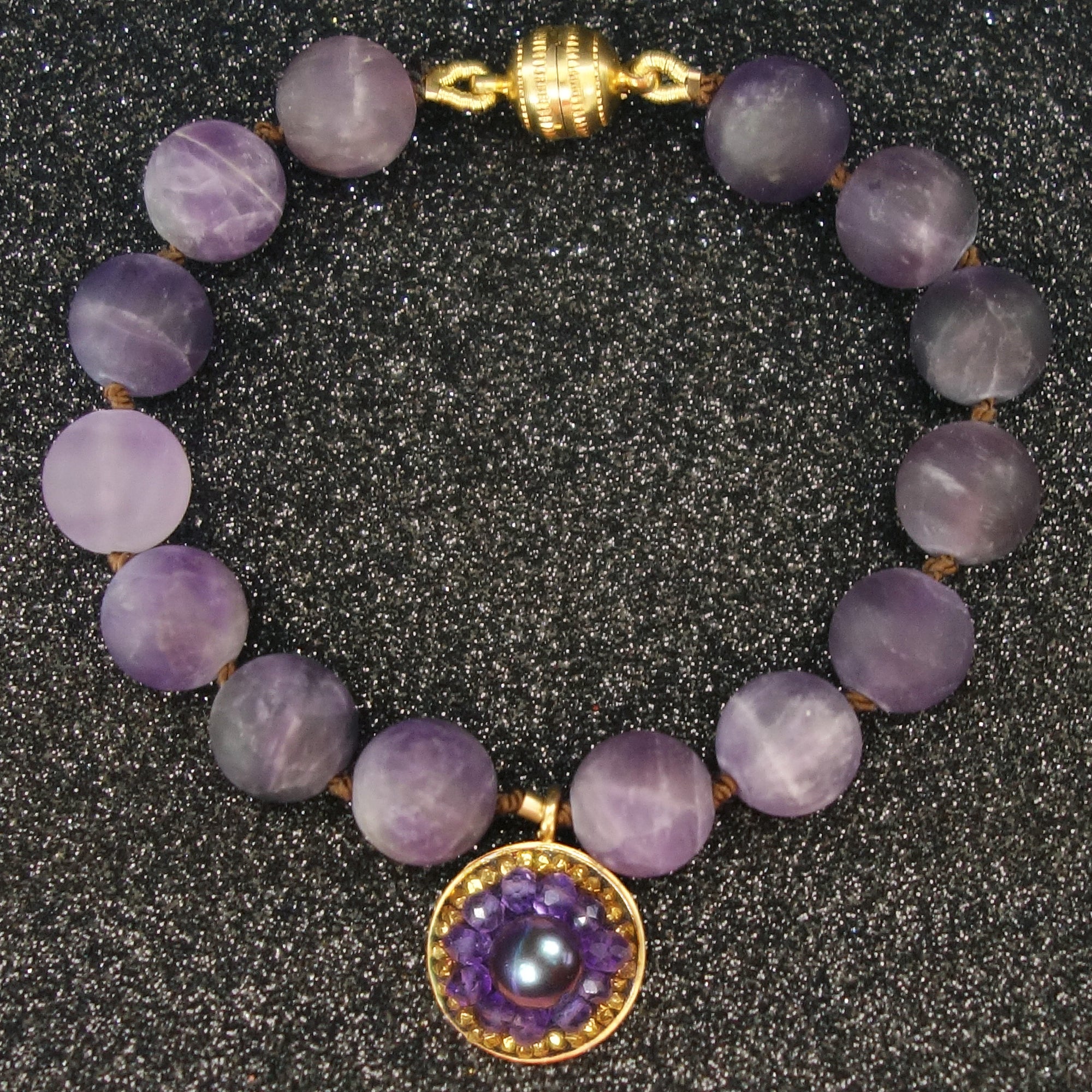 Amethyst and Gold mosaic bracelet