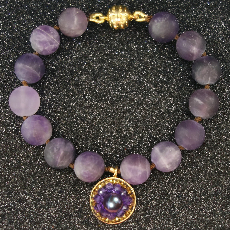 Amethyst and Gold mosaic bracelet