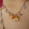 Here Comes the Sun gold, sunstone, ruby necklace