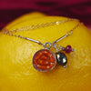 Carnelian, pyrite, and ruby mosaic necklace