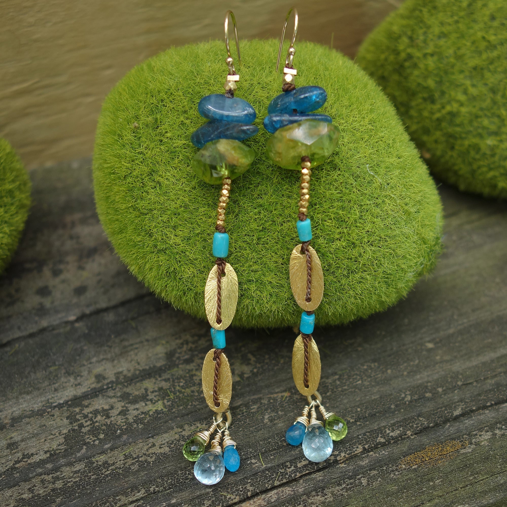 Fearless: apatite, peridot, turquoise, gold