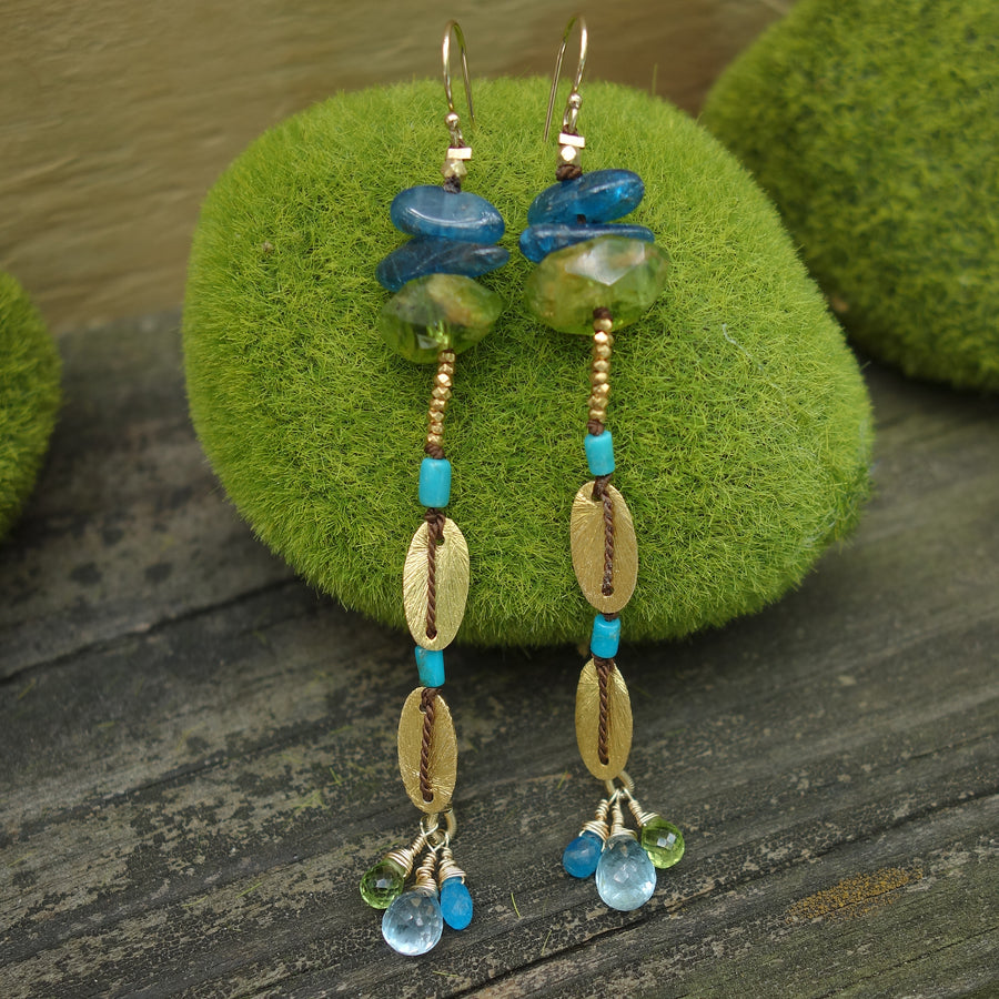 Fearless: apatite, peridot, turquoise, gold