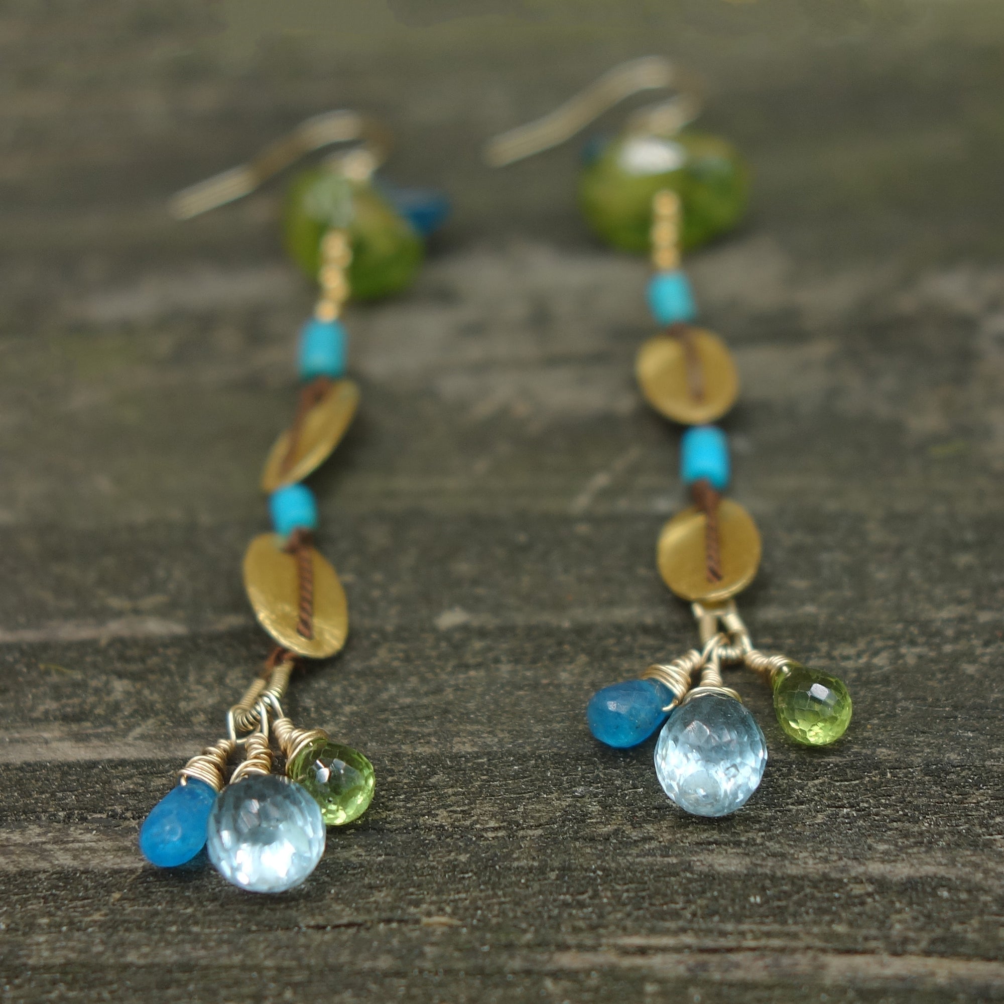 Fearless: apatite, peridot, turquoise, gold
