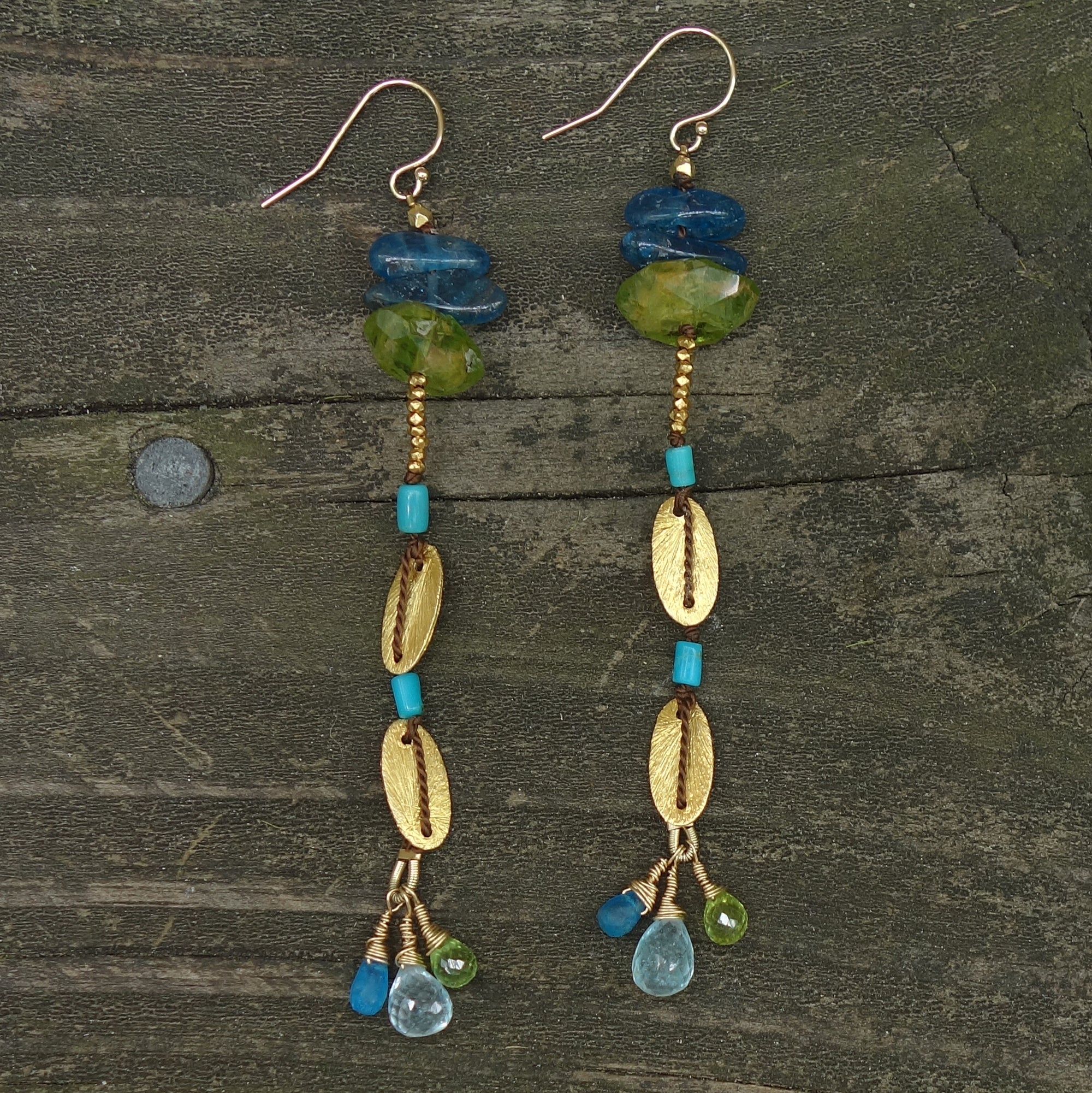 Fearless: apatite, peridot, turquoise, gold