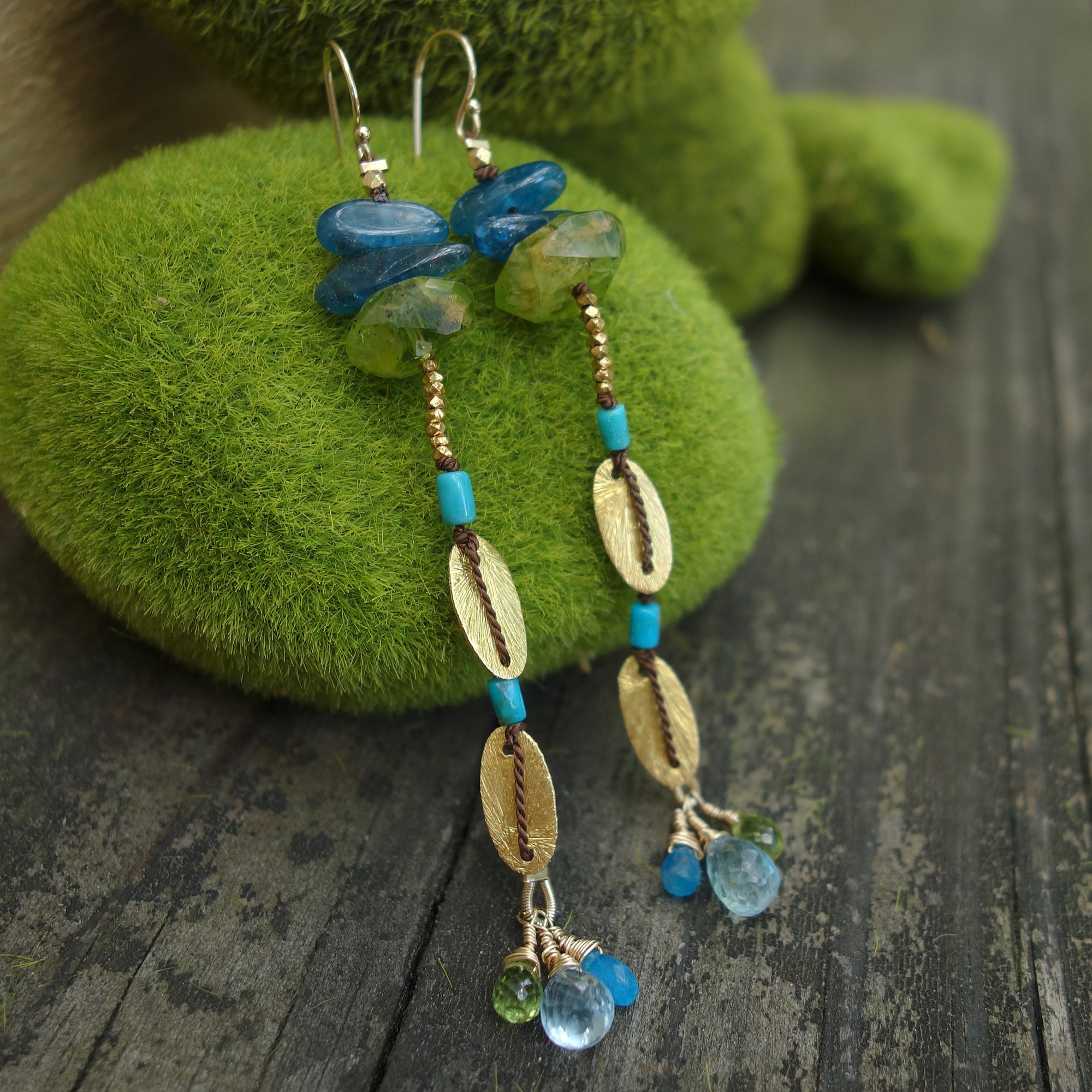 Fearless: apatite, peridot, turquoise, gold