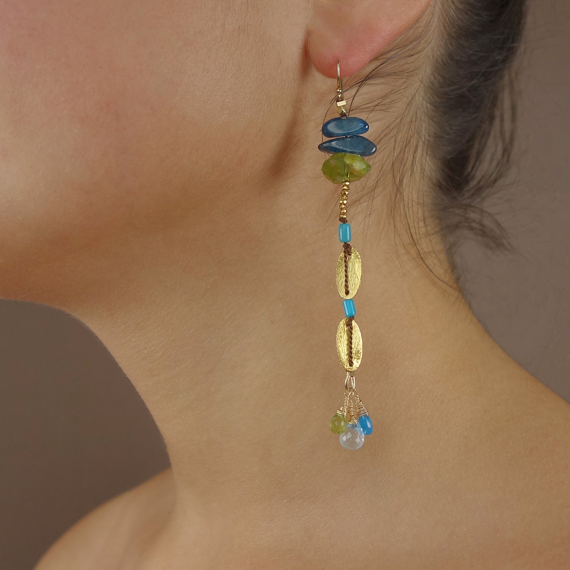 Fearless: apatite, peridot, turquoise, gold