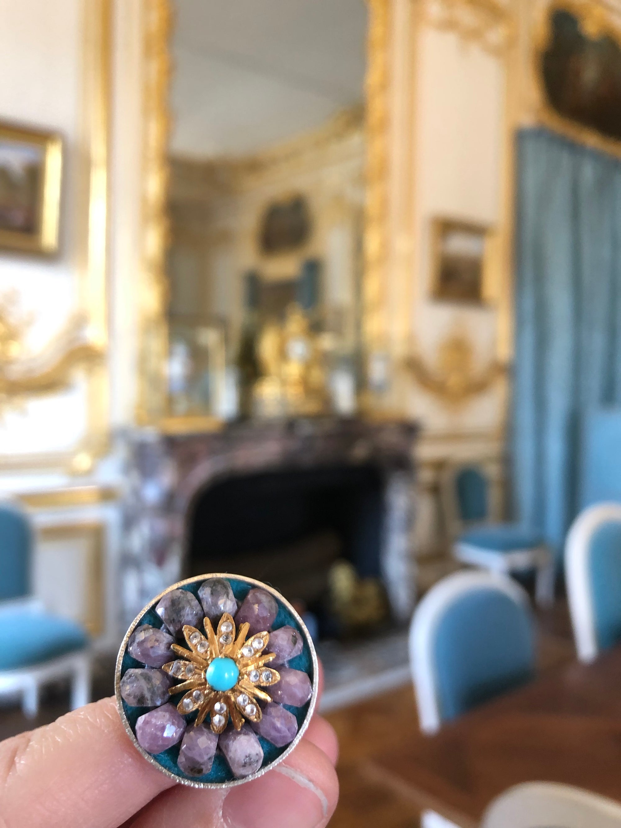 Gold and Diamond Mosaic Ring (Wanderlust Paris)