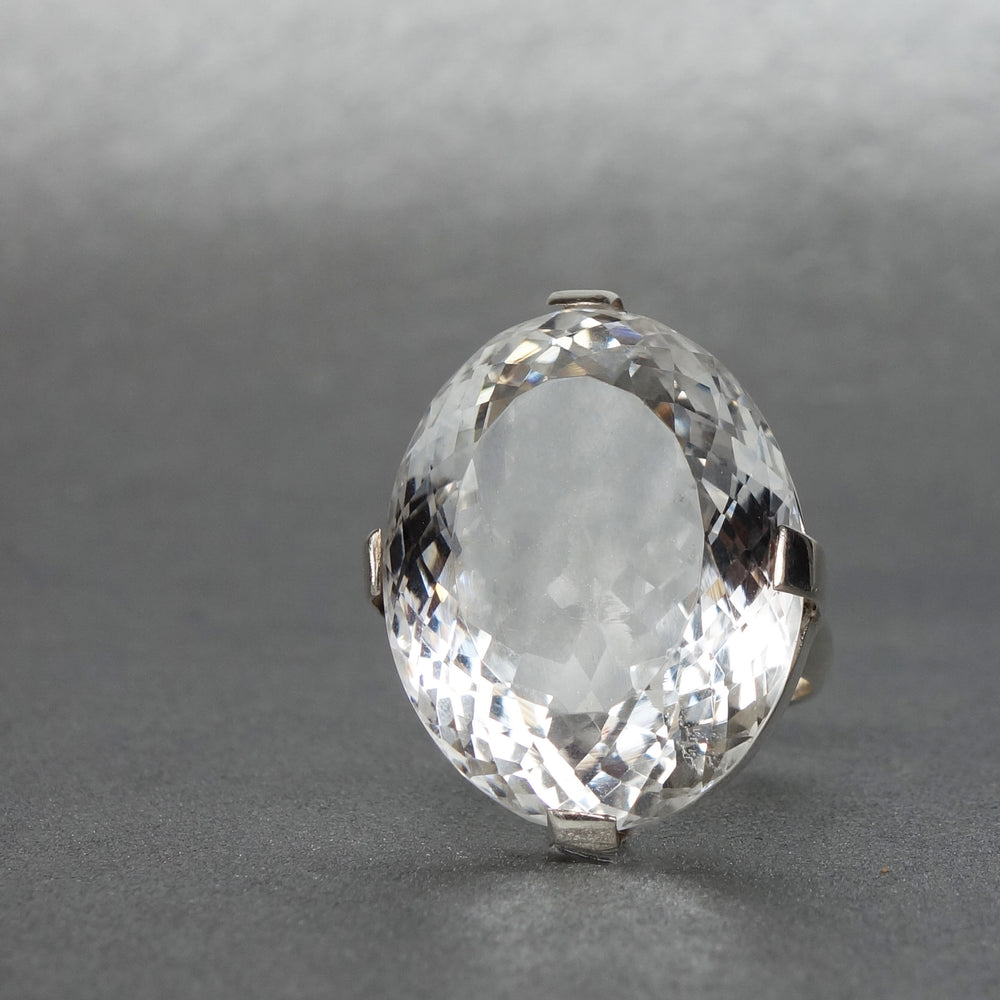 Faceted Bejeweled Clear Quartz ring