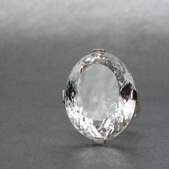 Faceted Bejeweled Clear Quartz ring