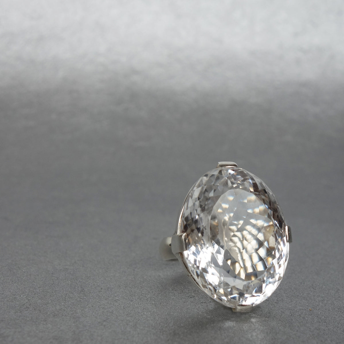 Faceted Bejeweled Clear Quartz ring