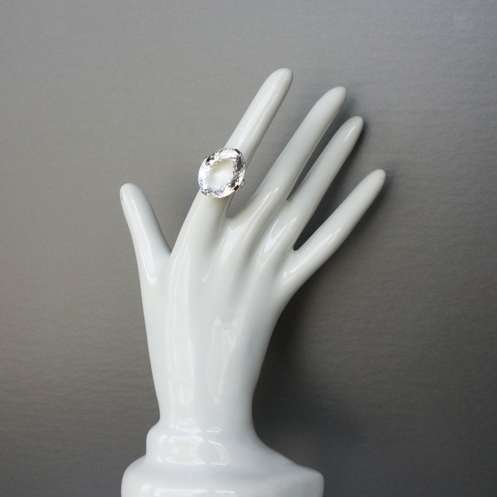 Faceted Bejeweled Clear Quartz ring