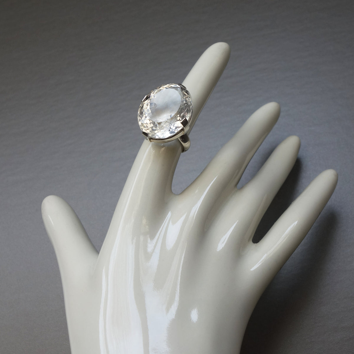Faceted Bejeweled Clear Quartz ring