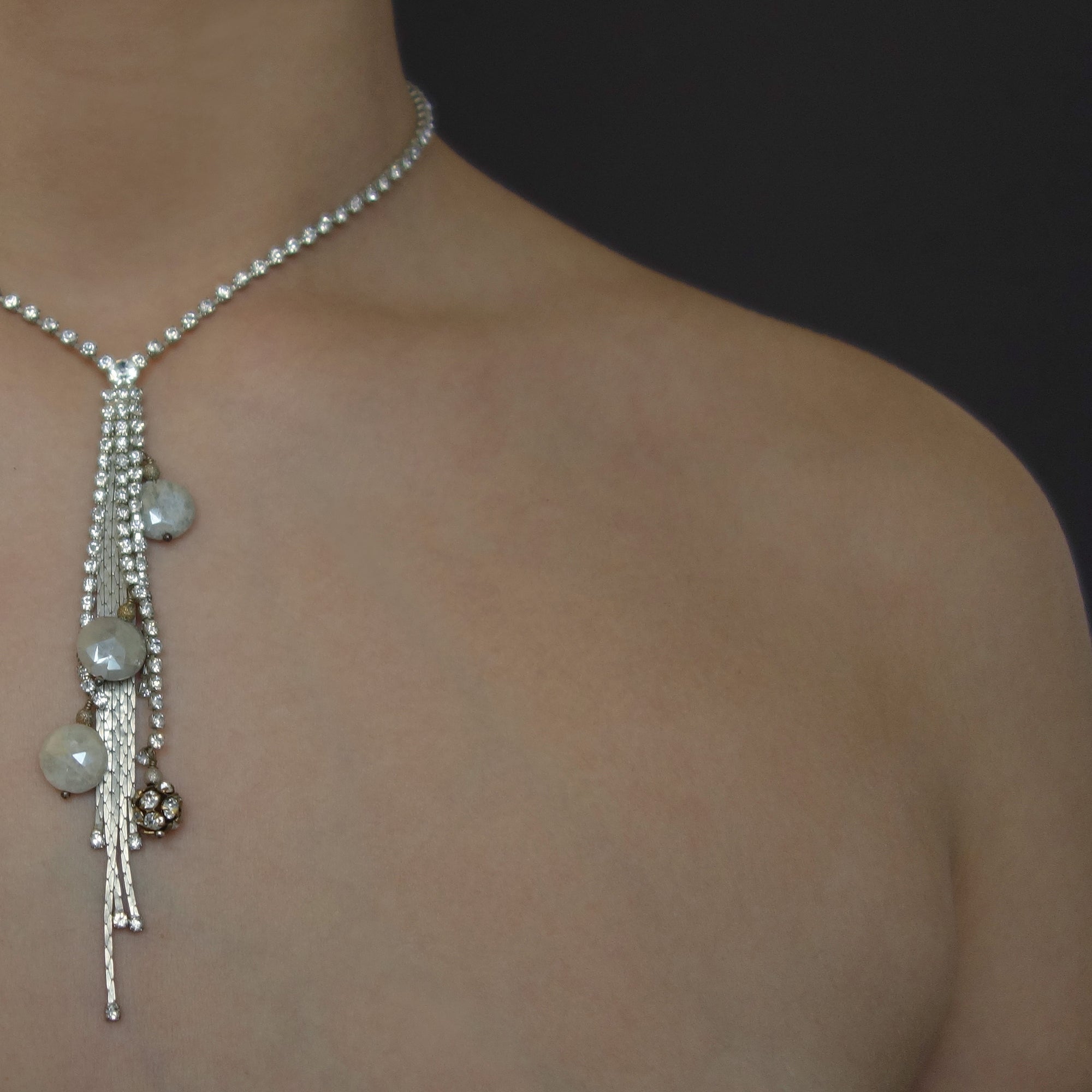 Dancing in Your Room (silverite + crystal necklace)