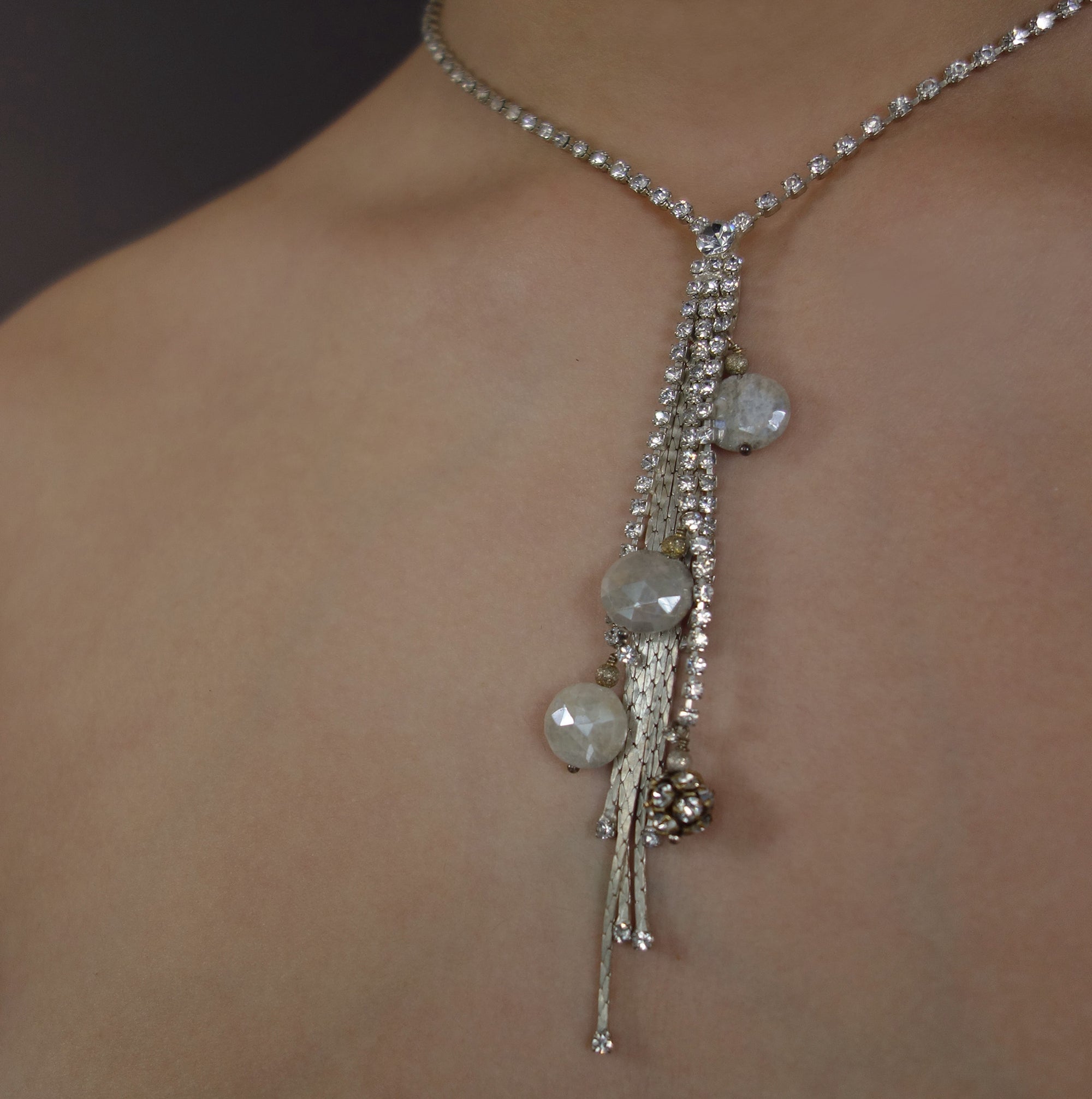 Dancing in Your Room (silverite + crystal necklace)