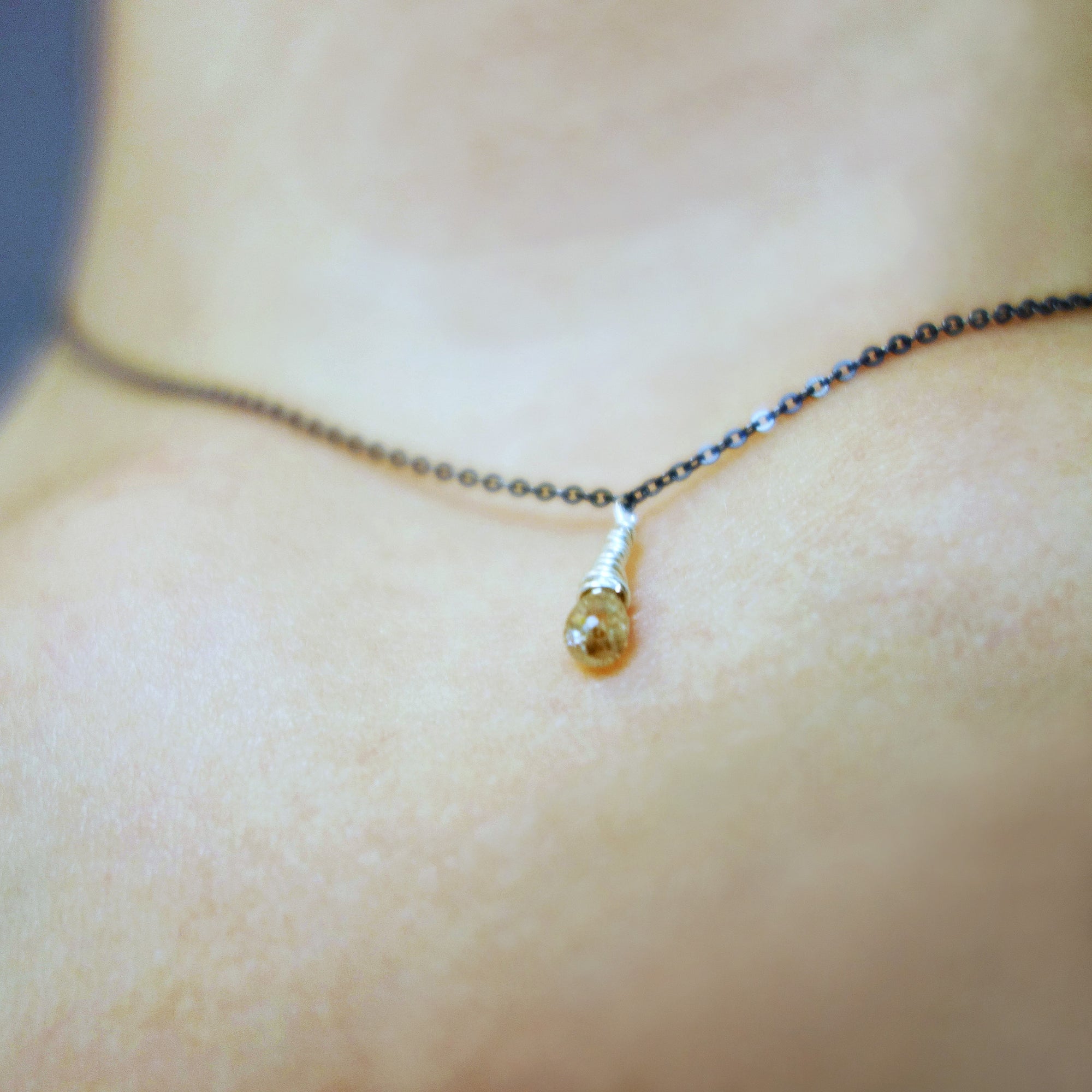 Single Teardrop Diamond necklace