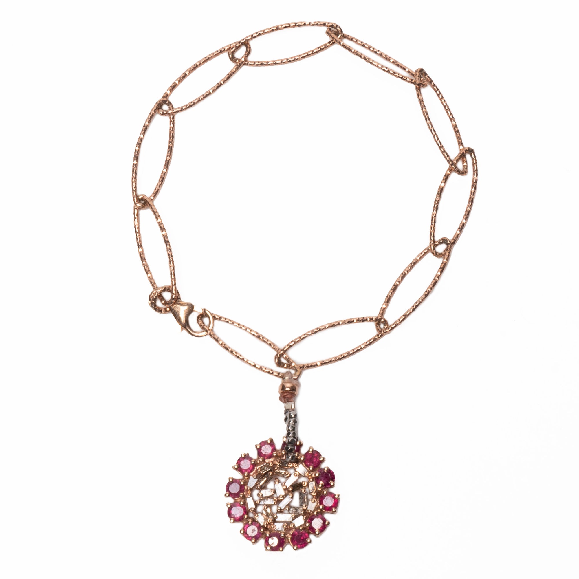 Rubies, Diamonds, and Rose Gold O My bracelet
