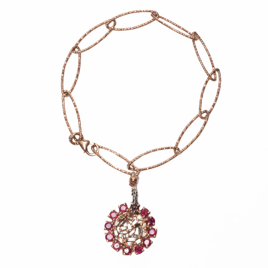 Rubies, Diamonds, and Rose Gold O My bracelet