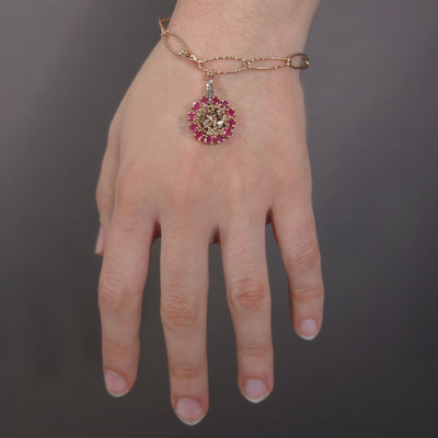 Rubies, Diamonds, and Rose Gold O My bracelet