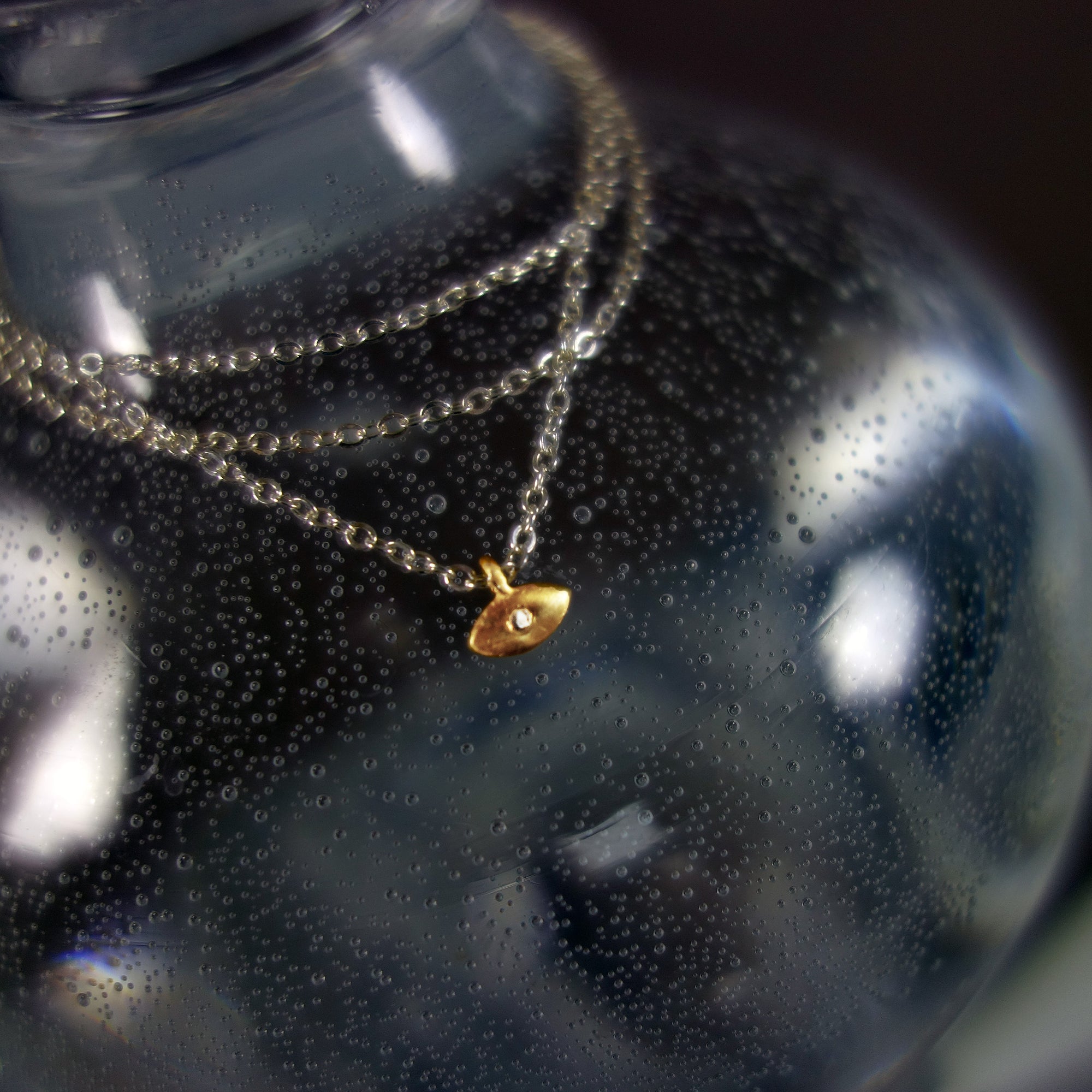 I Can See Clearly Now (diamond in golden eye necklace)