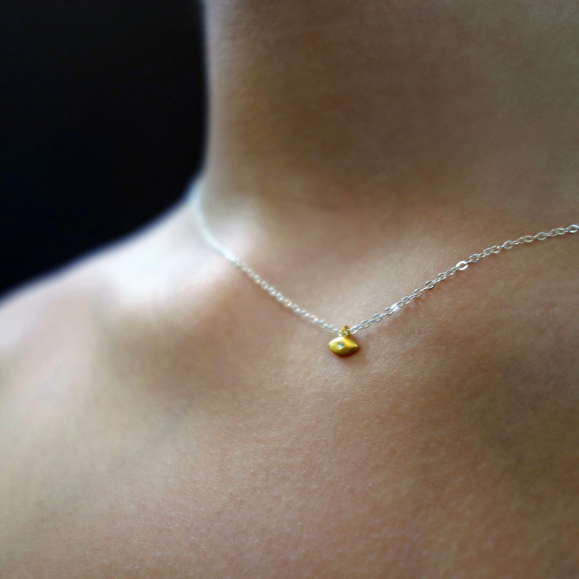 I Can See Clearly Now (diamond in golden eye necklace)