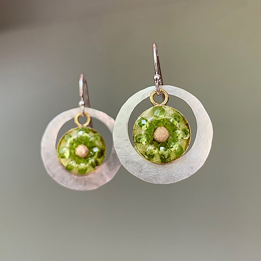 Olive You Forever, Olive You for Always peridot mosaic ear
