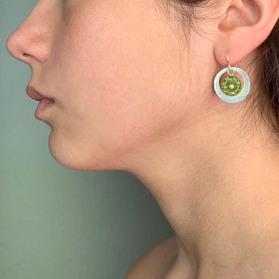 Olive You Forever, Olive You for Always peridot mosaic ear