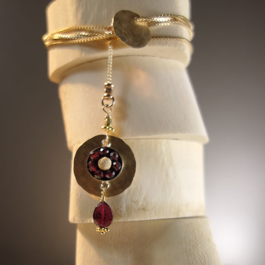 Sleek and Chic (garnet mosaic slider necklace)