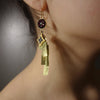 And Yet, She Persisted (garnet, labradorite, gold and diamond earring)