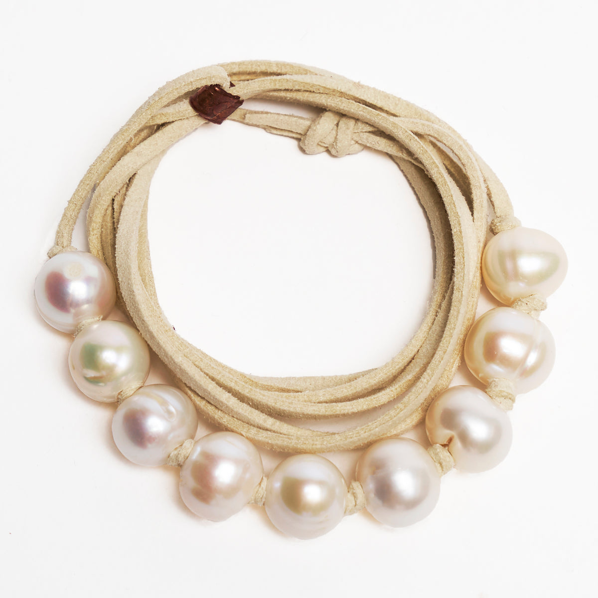She Walks with Aphrodite: Pearls on Leather