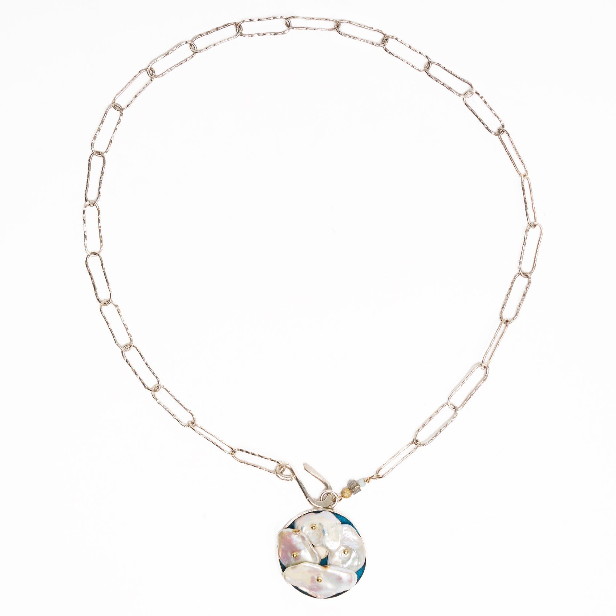 She's a Mermaid by Night Pearl and Gold Mosaic necklace