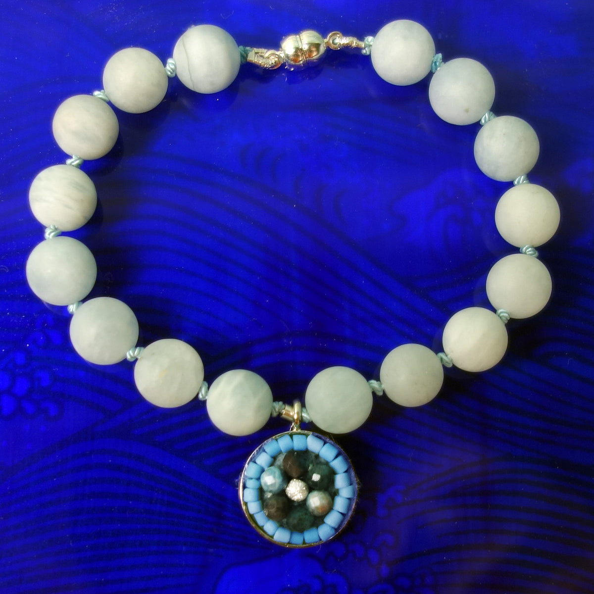 Aquamarine and turquoise mosaic bracelet