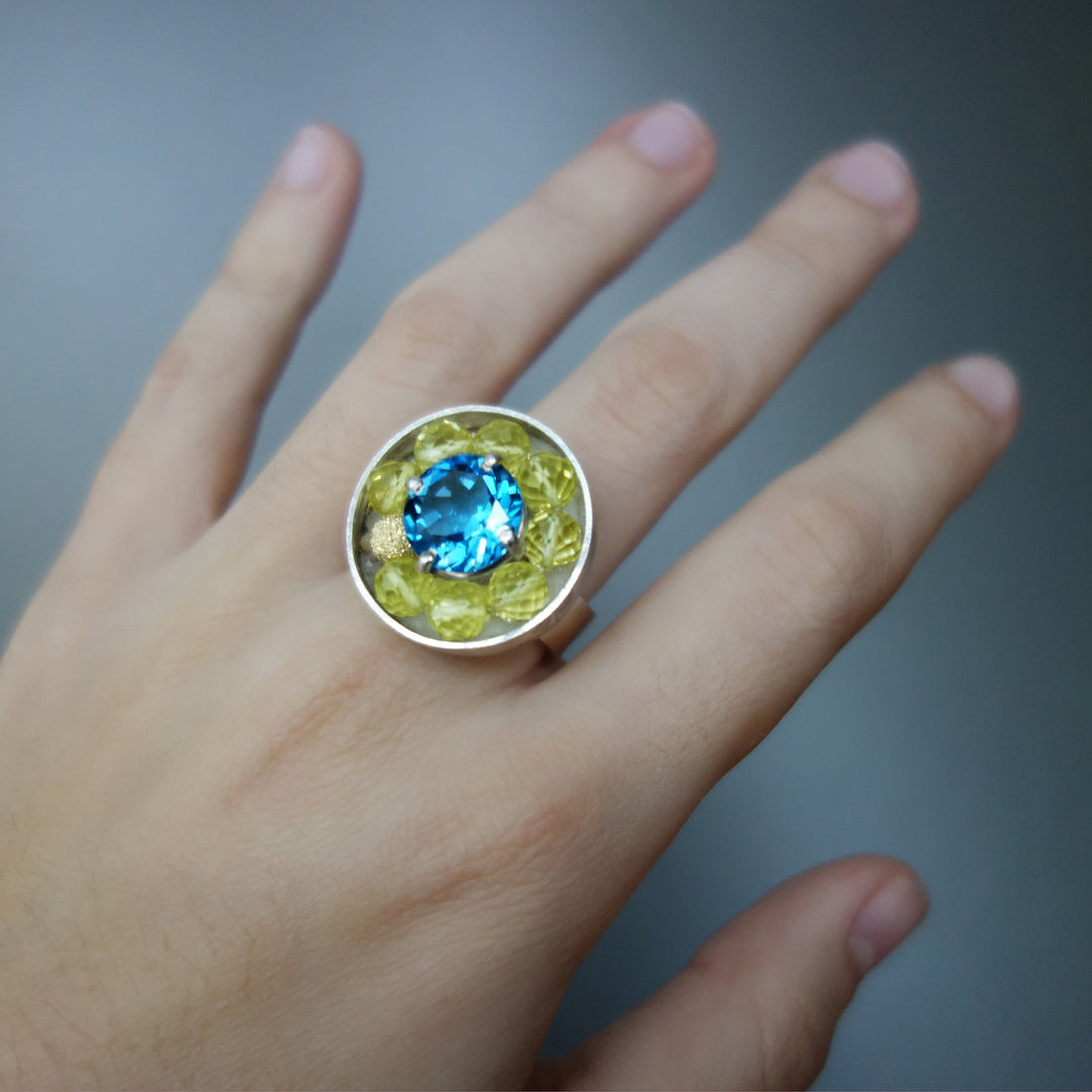 Autumn in New York Topaz mosaic ring