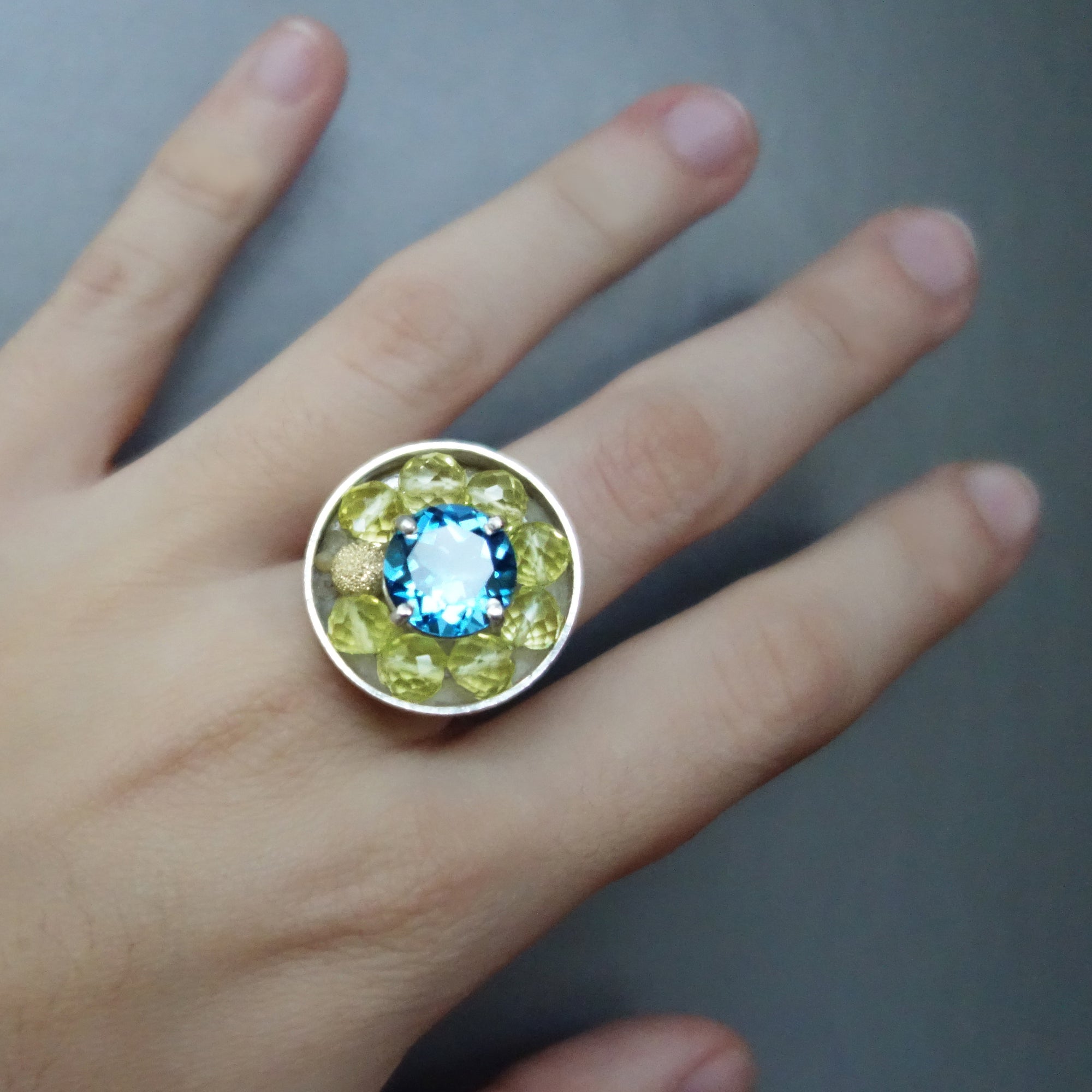 Autumn in New York Topaz mosaic ring