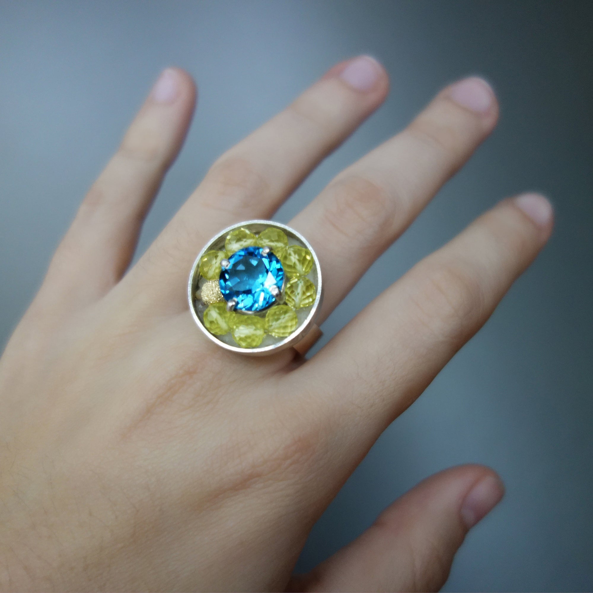 Autumn in New York Topaz mosaic ring